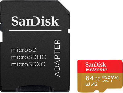 SanDisk Extreme microSDXC 64GB UHS-I + adapter (SDSQXAH-064G-GN6AA)