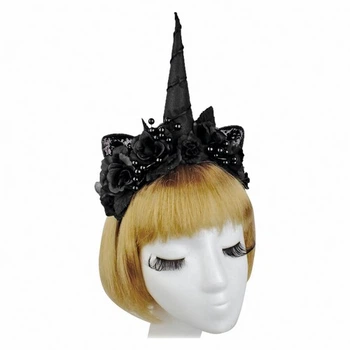 Обруч Единорог черный SETA Decor 19-817BLK