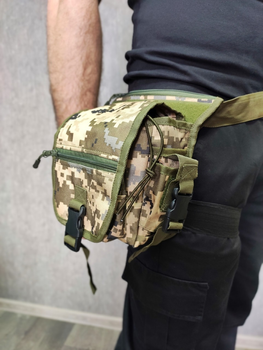 Тактична сумка на ногу / сумка на стегно Піксель Українське виробництво