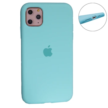 Чехол силиконовый с полным покрытием для iPhone 12 Mini 5.4", бирюзовый