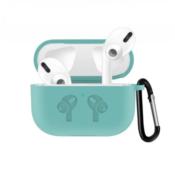 Чехол с карабином для наушников AirPods 3, мятный