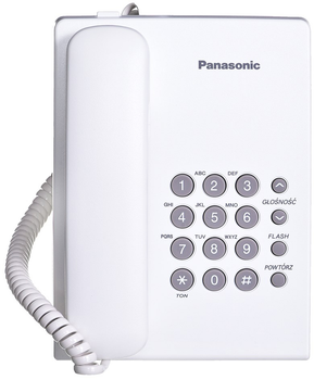 Телефон стаціонарний Panasonic KX-TS500 PDW White