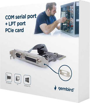 Карта розширення Gembird PCI-Express для COM-порту та LPT-порту (PEX-COMLPT-01)