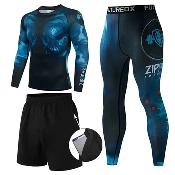 Костюм спортивный компресионный мужской Deep Monster синий 3XL
