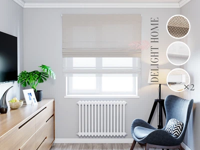 Римская штора система День-Ночь Light I&H Рогожка Димаут Молочная 90*170 см