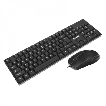 Комплект клавиатура и мышь Mixie X70s 2 в 1 (USB, проводная, тонкая, компактная) - Черный