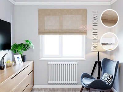 Римская штора система Light I&H Рогожка Премиум Бежевая 40*170 см