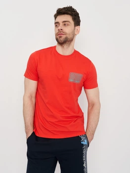 Футболка хлопковая длинная мужская Emporio Armani 11105.4 2XL Коралловая