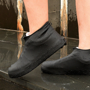 Водонепроницаемые бахилы Lesko SB-150 Black 16 см на обувь от дождя защитные резиновые