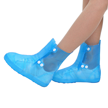 Захисні гумові бахіли на взуття Lesko SB-108 Синій 30 см чехол від дощу слякоті на кнопках