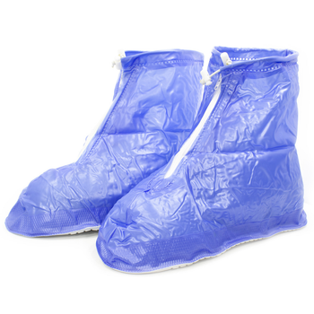 Гумові бахіли Lesko SB-101 Синій 26 см на взуття від дощу багаторазові захисні водонепроникні