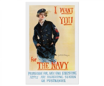 Постер CP I Want You for the Navy 1917, Вінтаж 55х86 см (278)