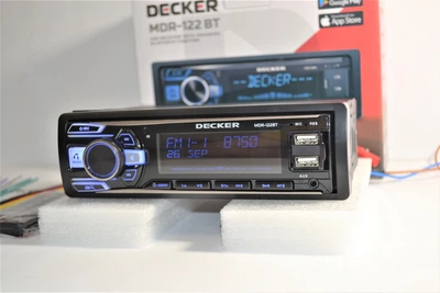 Автомагнитола 1Din Decker MDR-122 BT DSP процессор однодиновая мультиподсветка магнитофон радиоприемник блютуз