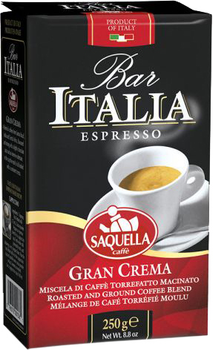 Кава мелена SAQUELLA Bar Italia Gran Crema 250 г (8002650001361)