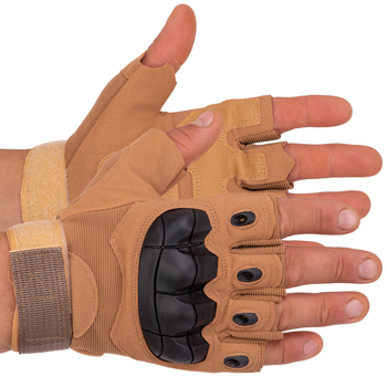 Тактичні рукавички з відкритими пальцями SP-Sport BC-8788 Колір: Хакі розмір: L
