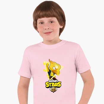 Детская футболка Бравл Старс Ворон (Brawl Stars Crow) (25186-1060) 104-110 см Хлопок Розовый