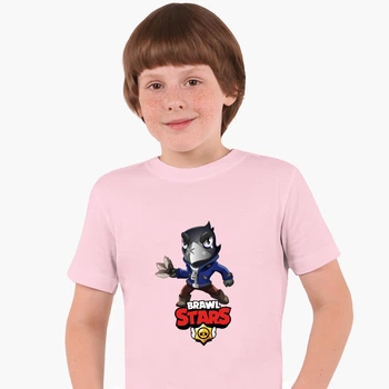 Детская футболка Бравл Старс Ворон (Brawl Stars Crow) (25186-1059) 158-164 см Хлопок Розовый