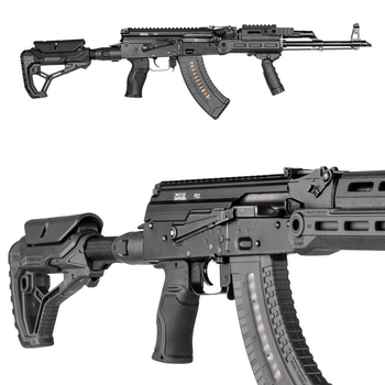 Прогумована ергономічна пістолетна рукоятка FAB Defence Gradus для платформ AK. Чорний. FAB-GRADUS-AK-BLK