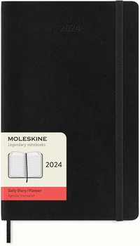 Щоденник Moleskine 2024 13 х 21 см 400 сторінок Чорний М’який (8056598856514)