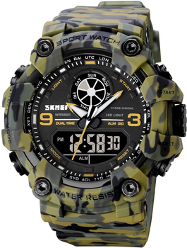 Мужские часы Skmei 1818CMGN green camo