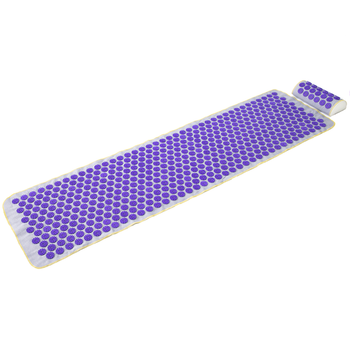 Массажный коврик Аппликатор Кузнецова + валик массажер для спины/шеи/ног/стоп/головы/тела OSPORT (n-0009) Серо-фиолетовый
