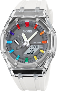 Женские часы Skmei 2100WTGY White-Grey
