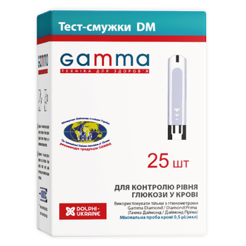 Тест-полоски для глюкометра Gamma DM 25 шт. (7640143655946)
