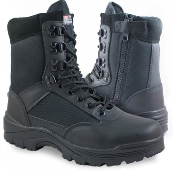 Ботинки тактические демисезонные Mil-Tec Side zip boots на молнии черные 12822102 размер 44