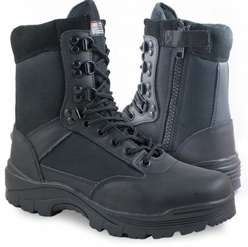 Ботинки тактические демисезонные Mil-Tec Side zip boots на молнии черные 12822102 размер 46