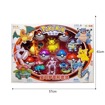 Набор фигурок из 6 шт Покемон Покебол Pokemon GO покетбол с фигуркой-трансформером