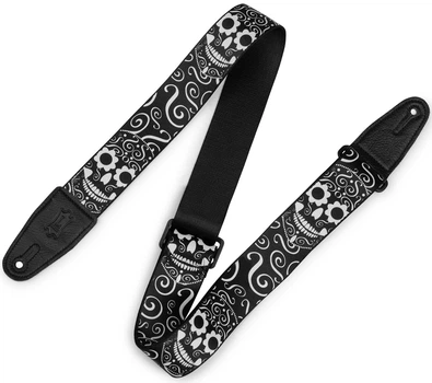 Гитарный ремень LEVY'S MP2CAL-003 2″ Poly Calaca Guitar Strap – Skulls