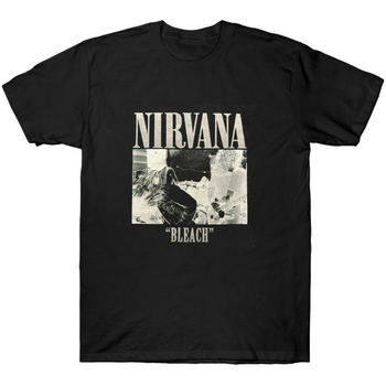 Футболка черная LOYS рок NIRVANA white bleach M