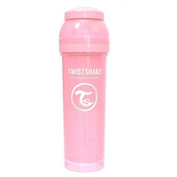 Пляшечка для годування Twistshake антиколікова 330 мл, світло-рожева (69870)