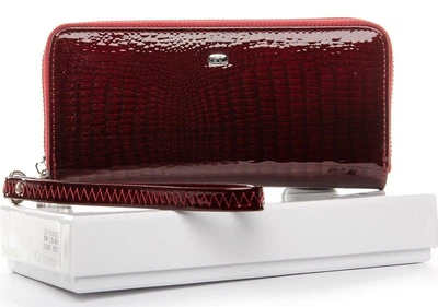 Женский кожаный кошелек на молнии SERGIO TORRETTI LR W38 dark-red