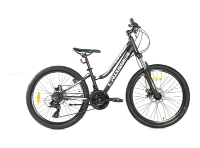 Подростковый горный велосипед Crosser levin 24 дюймов размер рамы 12" Черно-зеленый