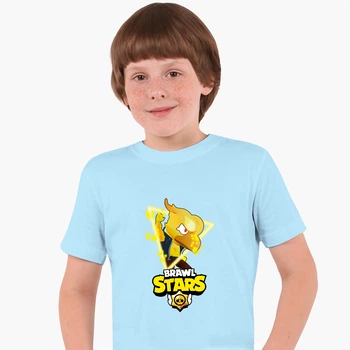 Детская футболка Бравл Старс Ворон (Brawl Stars Crow) (25186-1060) 104-110 см Хлопок Голубой