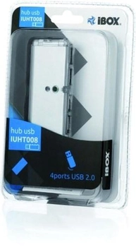 Hub USB iBox 4x USB 2.0 480 Mbit/s Czarny (IUHT008C)
