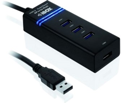 Hub USB iBox 4 x USB 3.0 5000 Mbit/s Czarny (5901443050384)