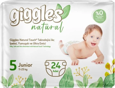 Подгузники детские Giggles Natural 5 Junior (11-25 кг), 24 шт
