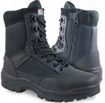 Ботинки тактические демисезонные черные Mil-Tec Side zip boots на молнии 12822102 размер 42