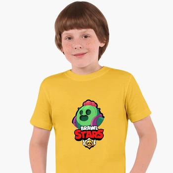 Дитяча футболка Бравл Старс Спайк (Brawl Stars Spike) (25186-1030) 146-152 см Бавовна Жовтий