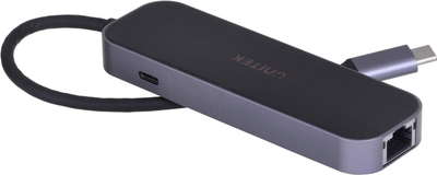 USB-хаб Unitek uHUB H6 Gloss 6-in-1 USB-C Ethernet Hub With HDMI and 100W Power Delivery (D1084A)