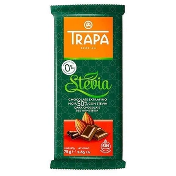 Шоколад черный 50% без сахара, Trapa stevia, 75 г