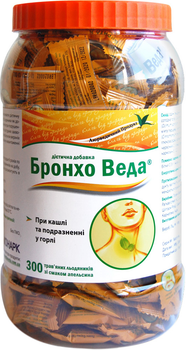 Травяные леденцы Бронхо Веда для облегчения кашля со вкусом апельсина №300 (8906081304216)