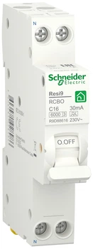 Дифференциальный выключатель 1P+N 16A 30мA 6кA "C" тип А [R9D88616] RESI9 Schneider Electric