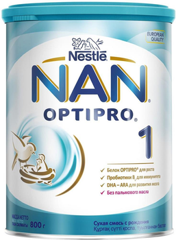 Суміш суха молочна Nestle NAN 1 Optipro з олігосахаридом 2'FL для дітей з народження 800 г (7613032405700)
