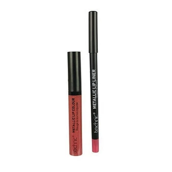 Набор для губ жидкая помада+карандаш Technic Metallic Lip Kit Duo for Lips - Rose Quartz Розовый