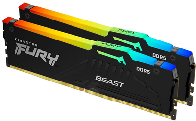 Оперативна пам'ять Kingston Fury DDR5-5600 16384MB PC5-44800 (Kit of 2x8192) Beast RGB Black (KF556C36BBEAK2-16)