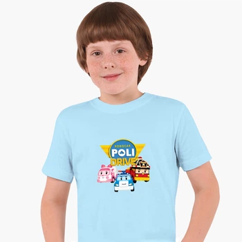Детская футболка Робокар Поли (Robocar Poli) (25186-1617) 158-164 см Хлопок Голубой