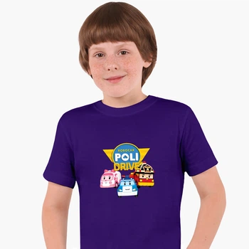 Детская футболка Робокар Поли (Robocar Poli) (25186-1617) 122-128 см Хлопок Фиолетовый